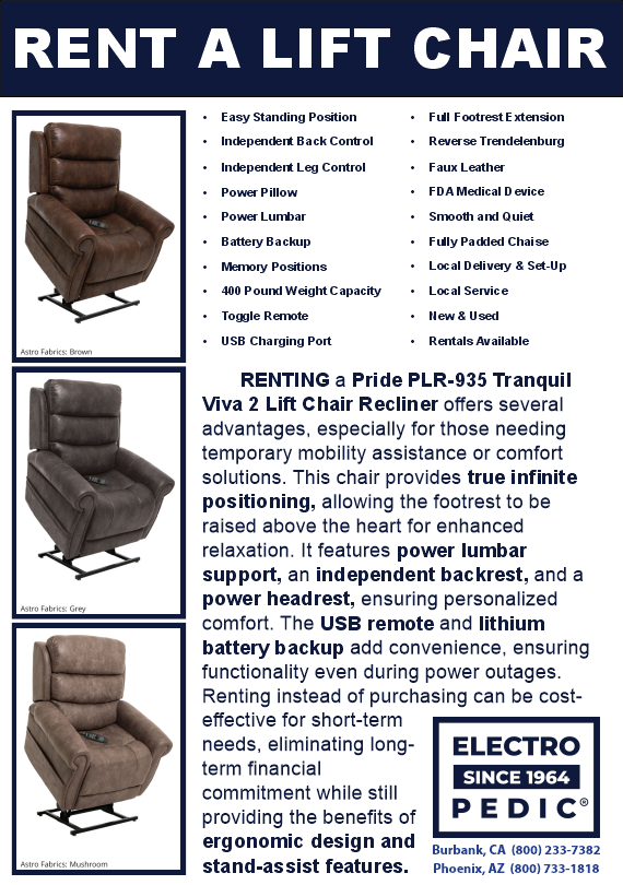 Santa Ana rent a pride lift chair